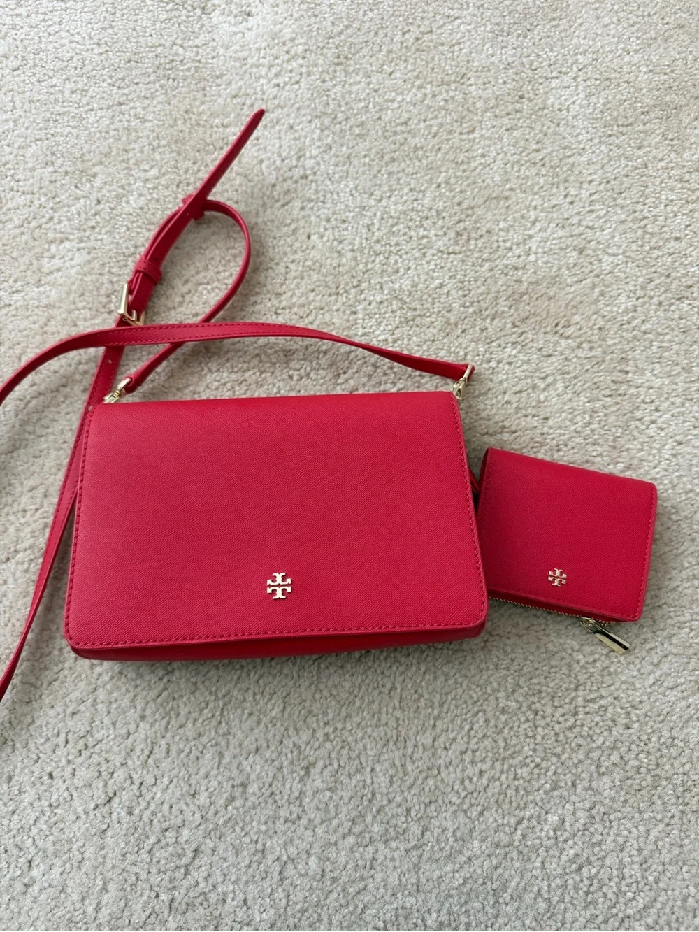 Tory Burch Crossbody Bag with Matching Card Wallet